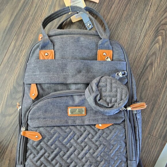 BABBLEROO Dark Gray All-in-One Diaper Backpack Bag NWT - Picture 1 of 13